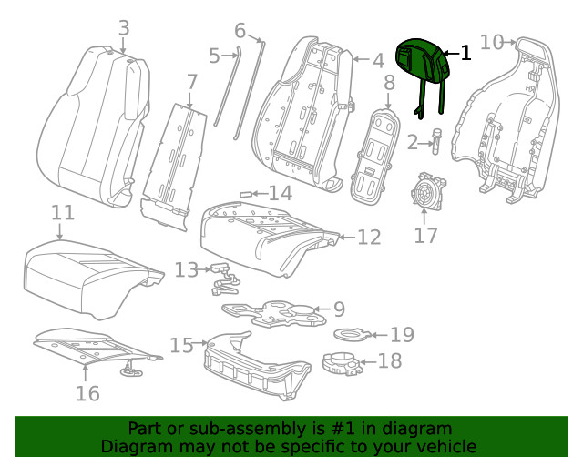Genuine GM Headrest 85841509