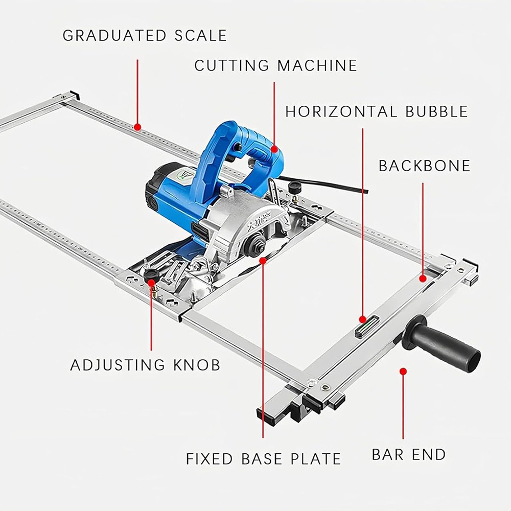 Cutting Machine Edge Guide Positioner 12.6 Inch Adjustable Circular Saw Guide