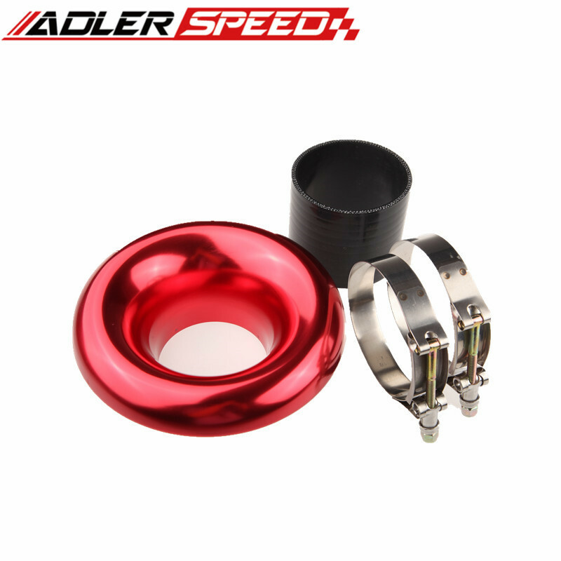 4" Universal Velocity Stack For Cold /Ram Engine Air Intake /Turbo Horn Red