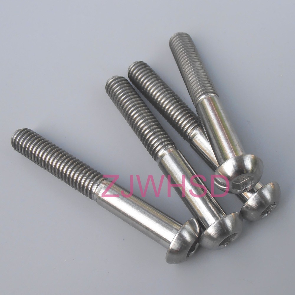 4pcs M6 x 45 mm Ti Titanium Screw Bolt Allen Hex Socket Button Head / Bicycle