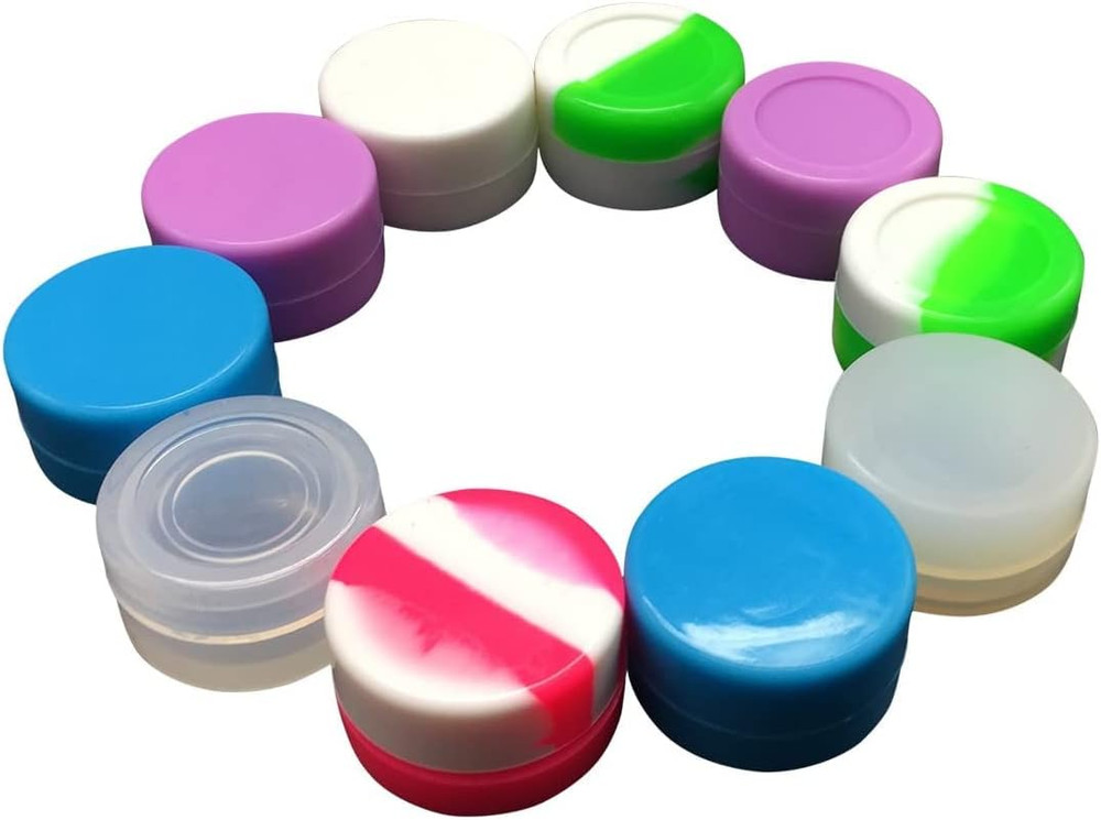 5Ml Lots Silicone Container Box 18 Colors 100Pcs