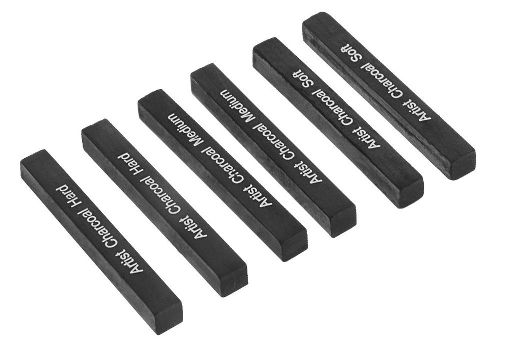 Artist Compressed Charcoal Sticks for Sketching, Drawing, Shading, Soft, Medium,