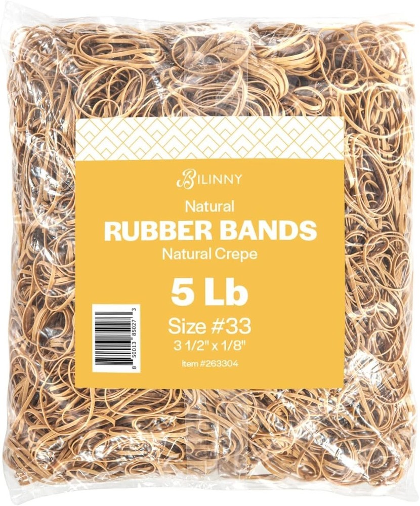 Essential Rubber Bands Size 33 - 5lb Pack of 3,000 for Everyday Organization