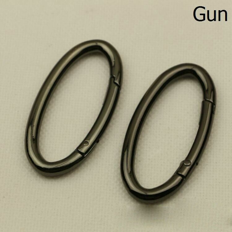 10x Metal Oval Ring Hooks Snap Clasp Keychain Bag Strap Buckle Accessory Durable