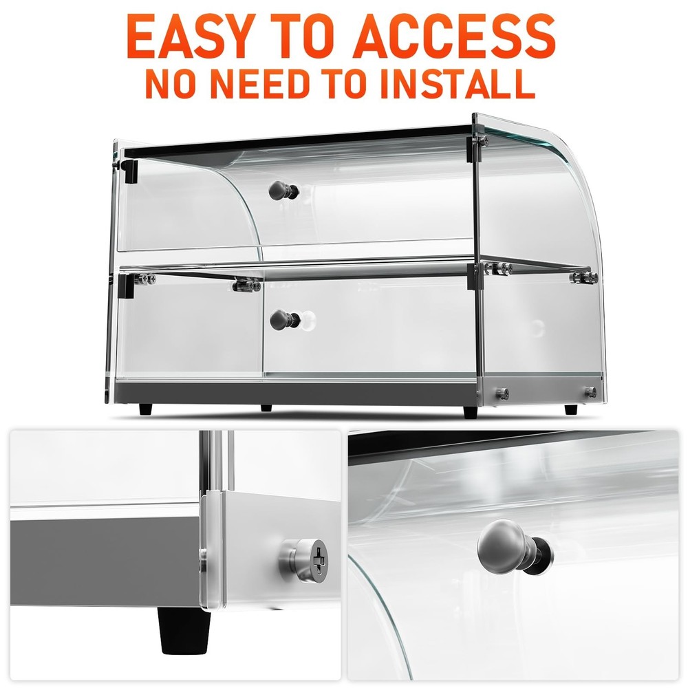 1.59 Cu.ft Malphi Large Pastry Display Case Countertop | Commercial Bakery Di...