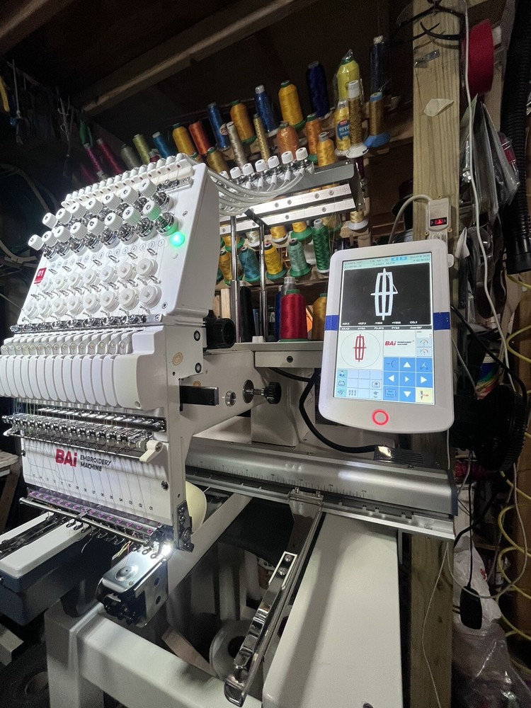 BAI Single Head Computerized 15 Needle Commercial Clothes Hat Embroidery Machine