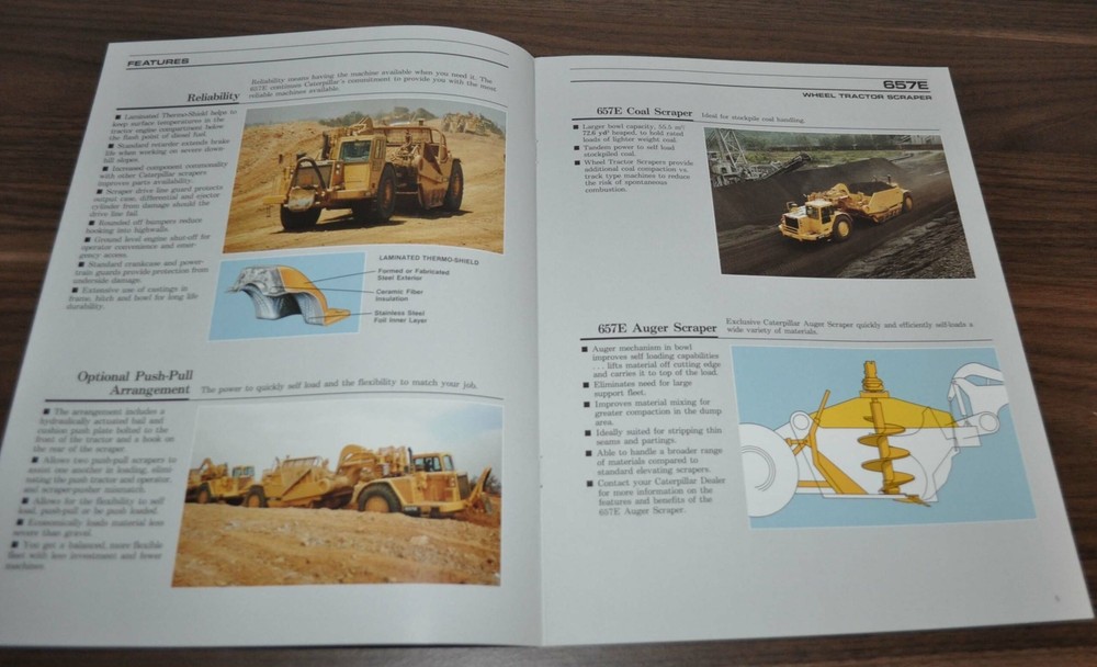 Caterpillar 657E Wheel Tractor Scraper Specification Technical Brochure Prospekt