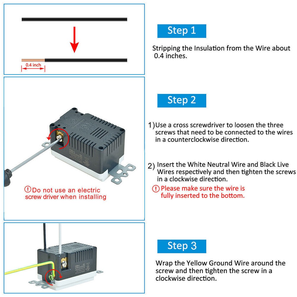 20A/125V Tamper Resistant GFCI Outlets Self-Test LED Indicator Commercial 3 Pack