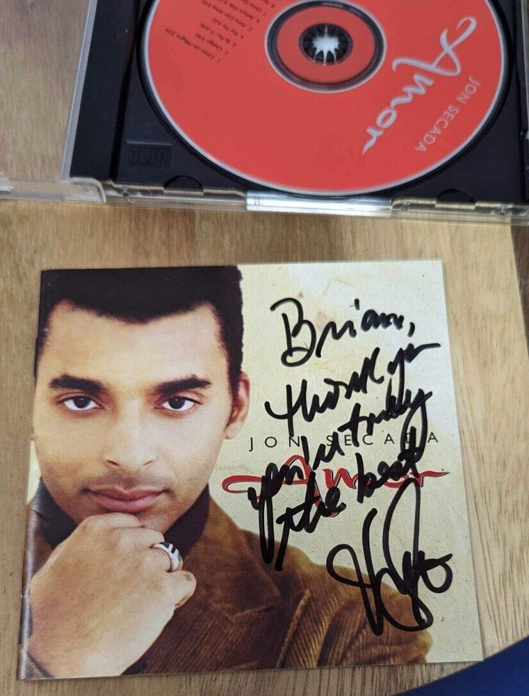 Jon Secada Amor CD Signed autographed 1995 Inscription