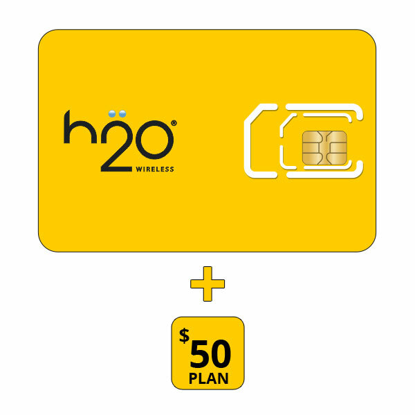 H2O $50 Unlimited plan + Sim Card + First month
