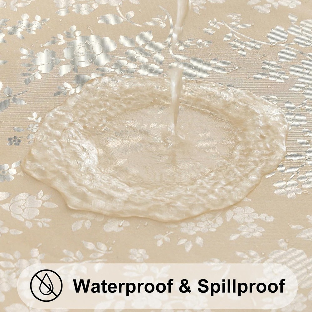 Mantel rectangular de vinilo resistente al agua (beige, 152 x 213 cm)