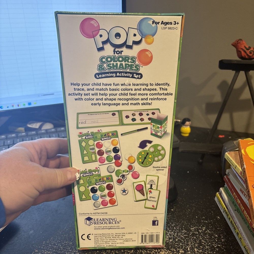 Learning Resources Pop For Color And Shapes Learning Activity Set Reusable New