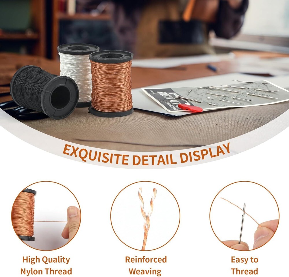 Upholstery Thread, Nylon Heavy Duty Sewing Kit, Needle and Thread...