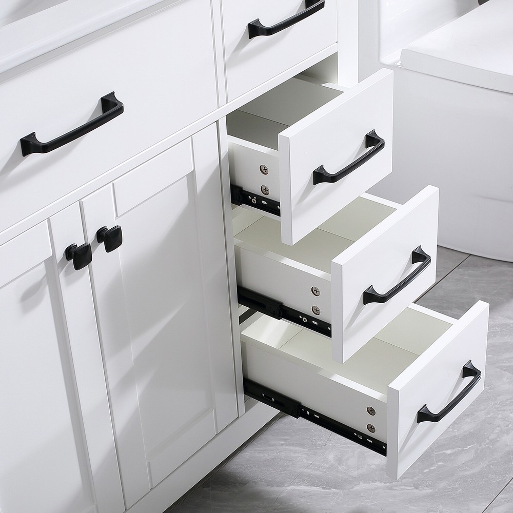 36" Bathroom Vanity Cabinet Undermount Ceramic Sink Shaker Vanity Free Standing