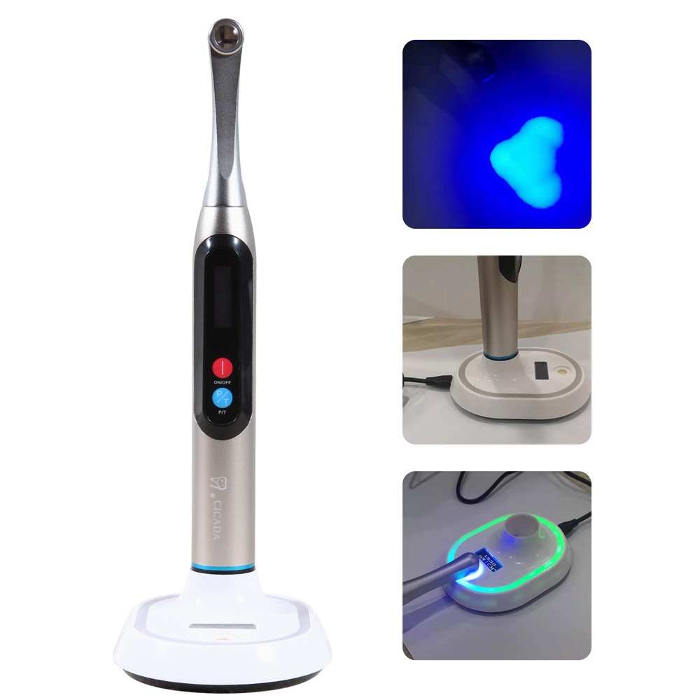 Dental LED Curing Light Wireless 1 Second Cure Lamp Wide Spectrum Max Intensity