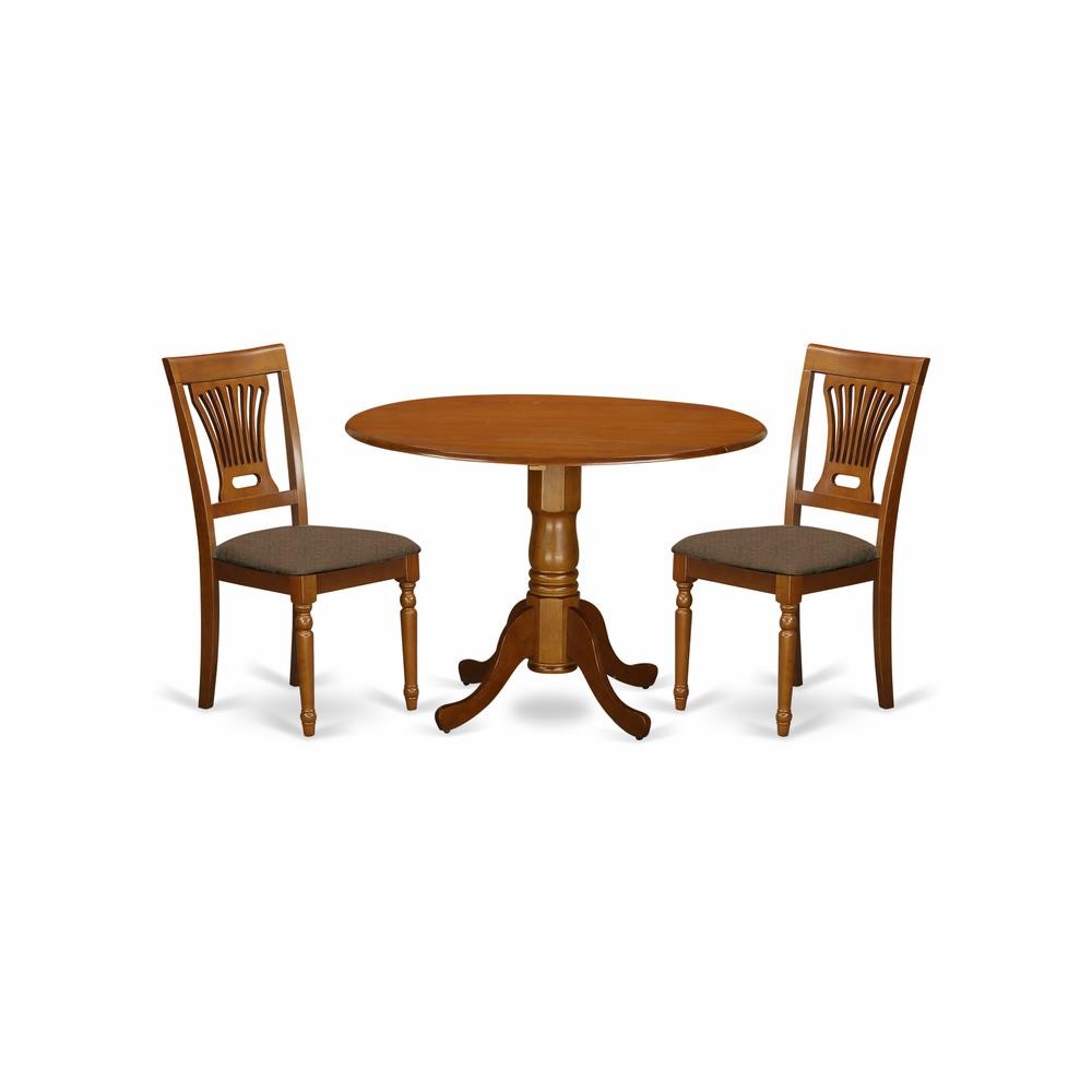 DLPL3-SBR-C 3 Pc Kitchen nook Dining set-small Kitchen Table and 2 Dining...
