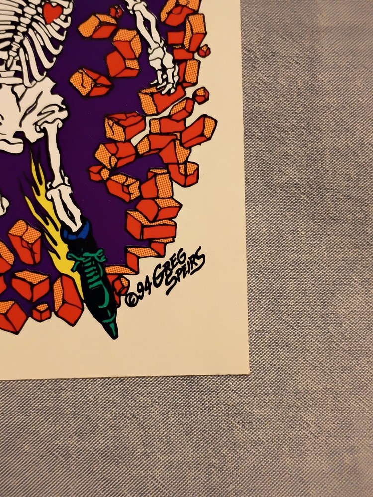 Vintage SKULLMAN Roller Blader sticker © 94 Greg Speirs