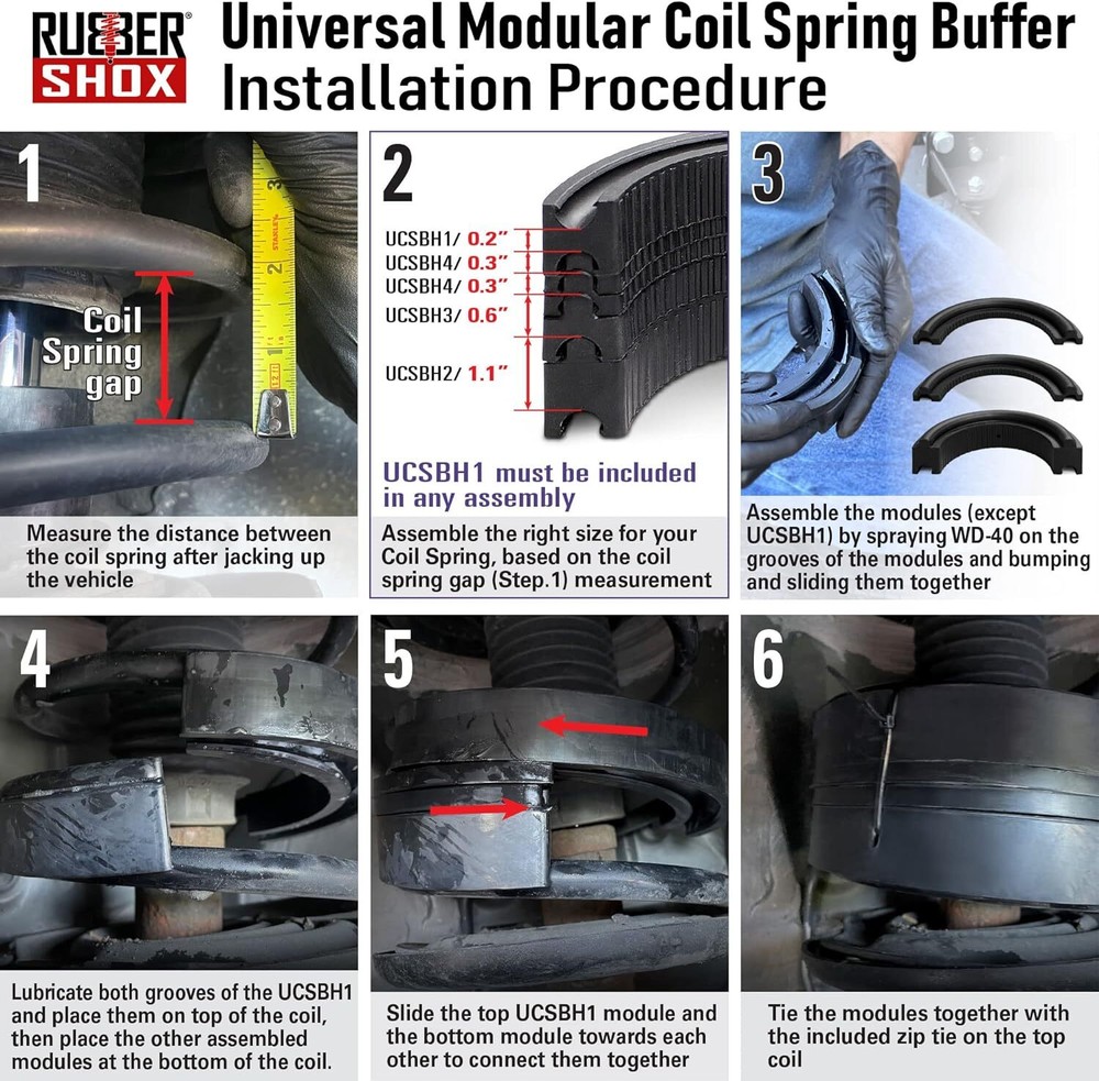RubberShox Universal Modular Automobile Coil Spring Buffer Spacer 1/2 circle