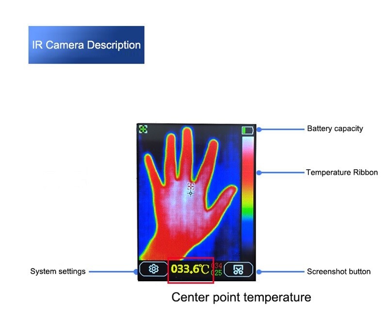 Thermal Imager Multimeter 2 In1 24*32 Digital Touch Screen Voltmeter USB Interf