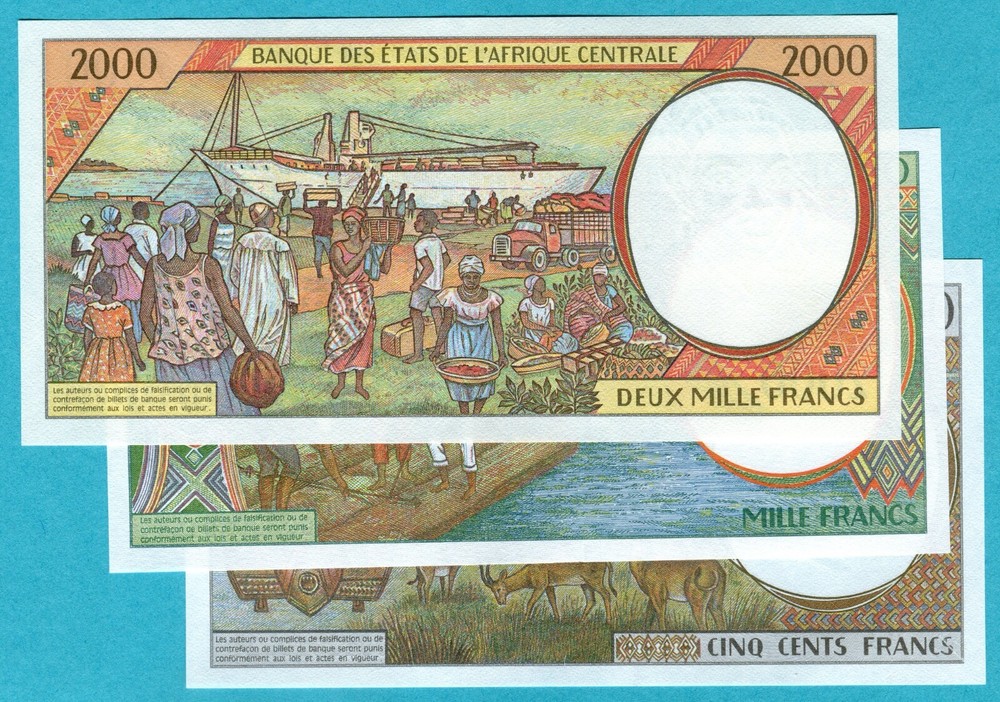 Central African States (Congo) 500, 1000, 2000 Francs 1994 / 2000 UNC