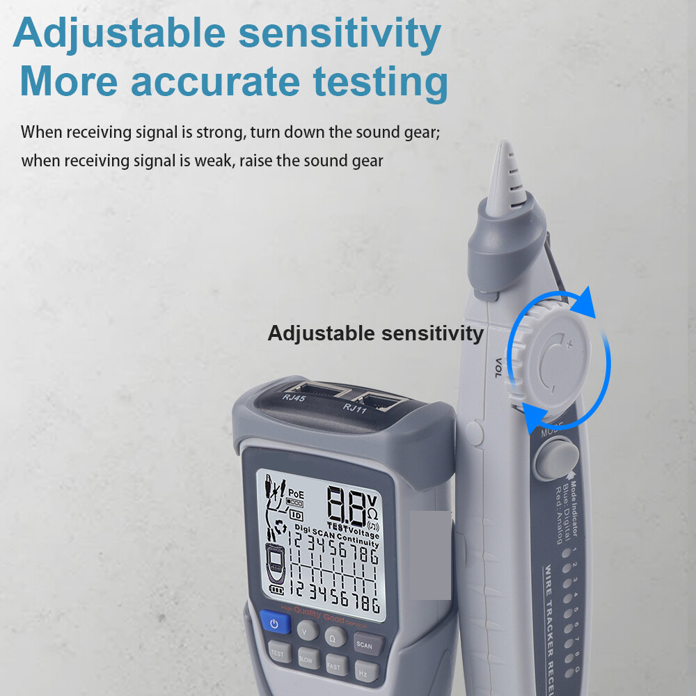 Handheld Portable Network Cable Tester LCD Large Screen Display Digital V8M3