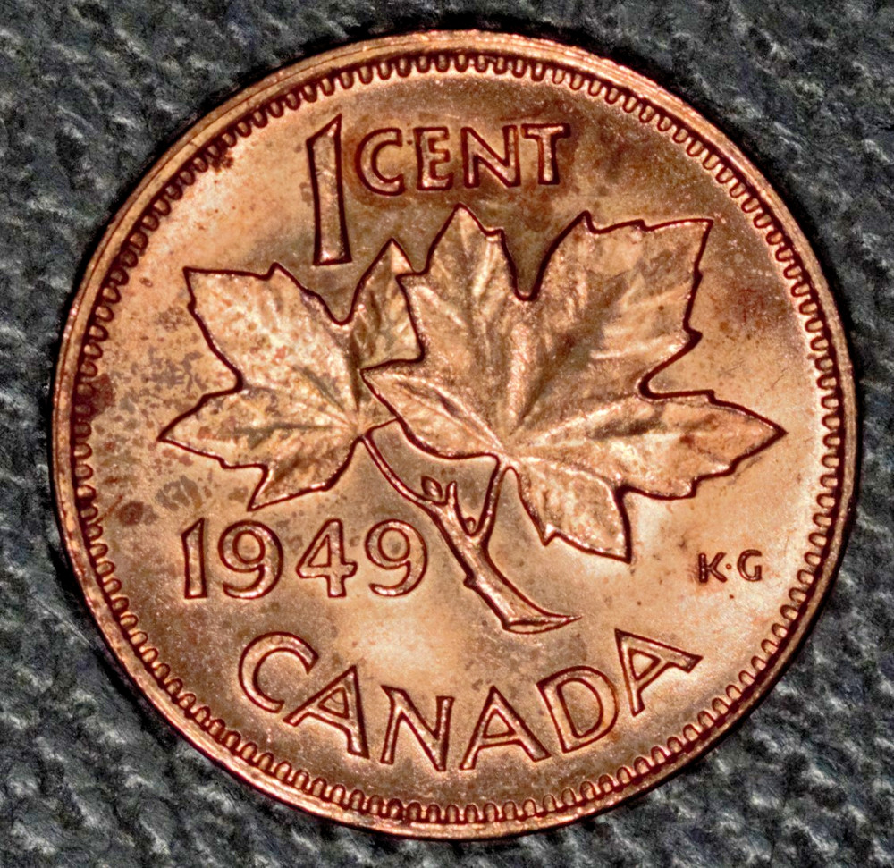 1949 Canada One Cent, Choice BU