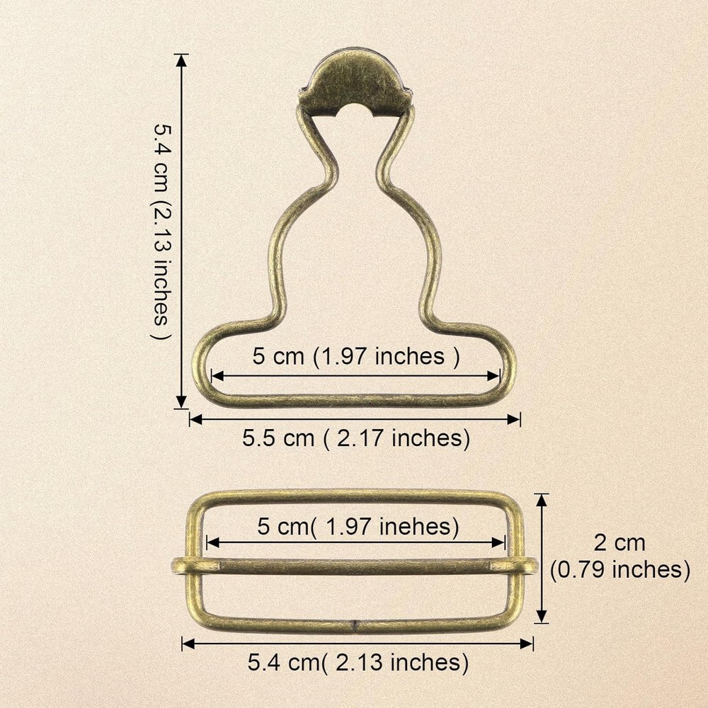 Lusofie 2 Inch Overall Buckle 10 Pair Replacement Adjustable Clasp Hardware