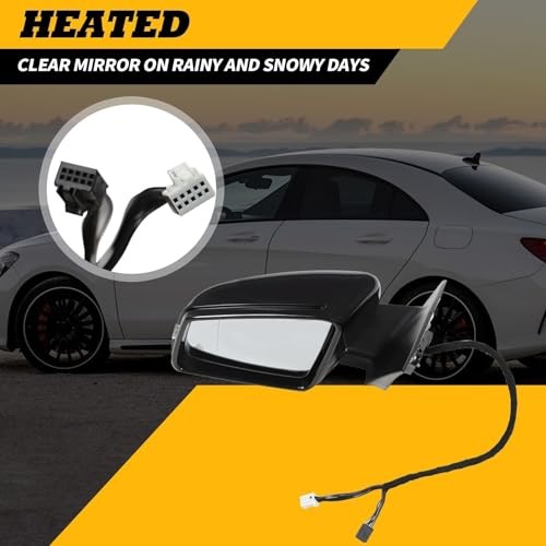 Side Mirror Assembly Compatible with CLA250 CLA45 AMG 2014-2018 Left Black