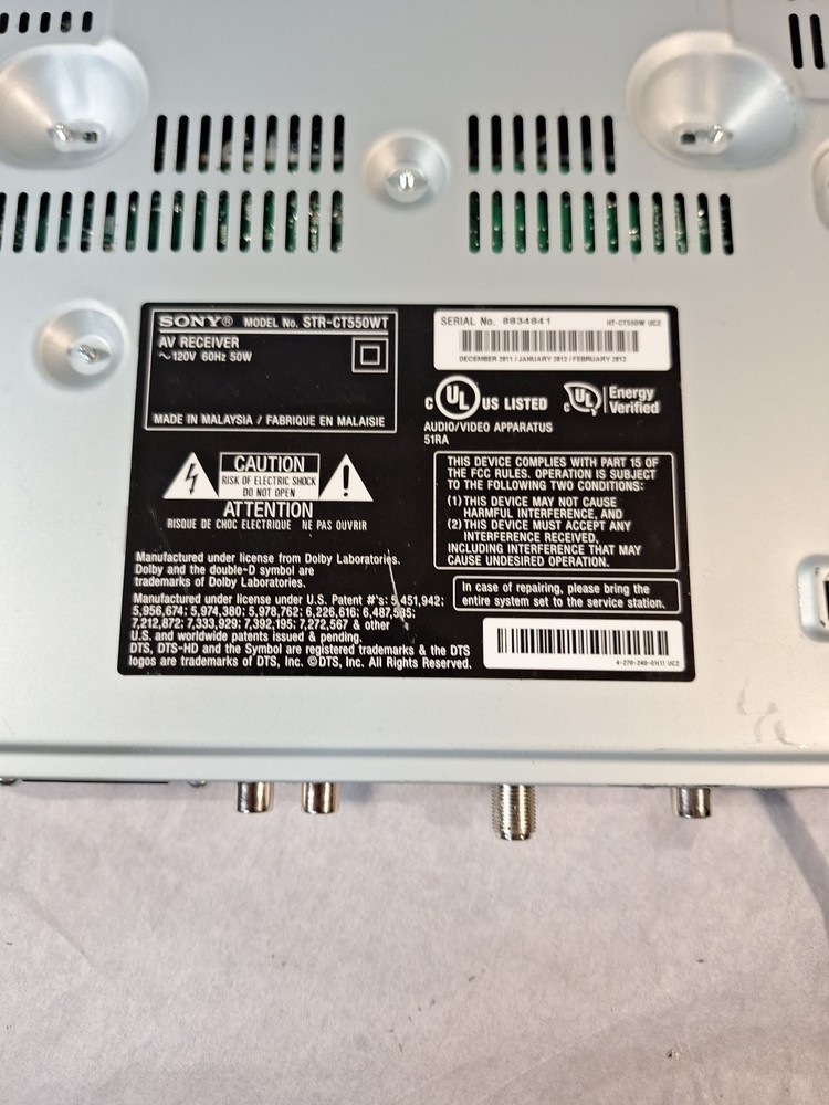 Sony STR-CT550WT Av Reciever only