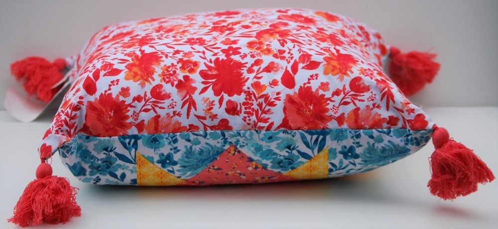 "Patchwork Medley" Pioneer Women Square Decorative Throw Pillow
