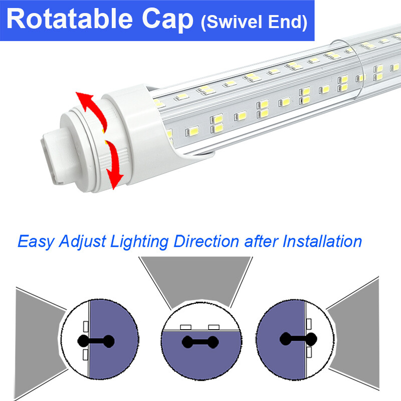 8' Led Shop Light Double Pin 144W 6500K NO RF Interference Commercial Garage LED