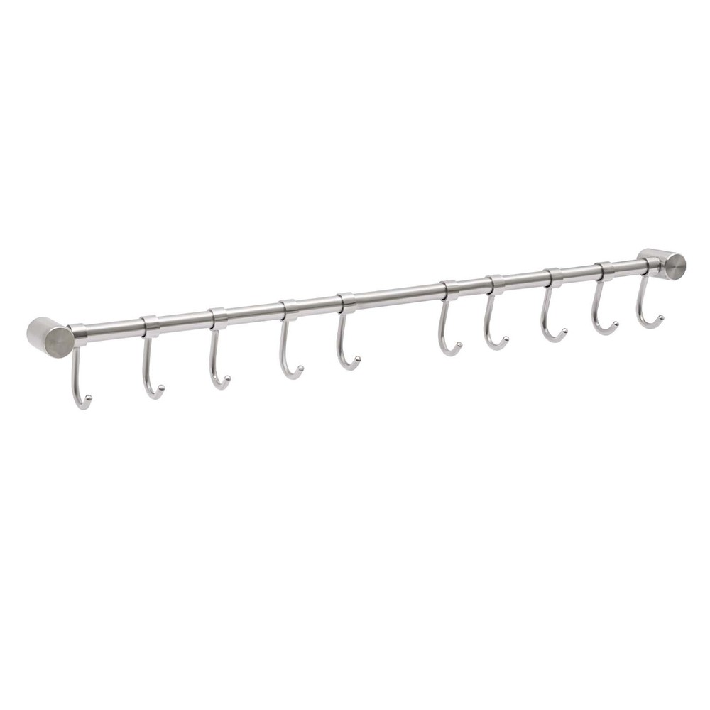Utensil Rack 20" Inch Kitchen Hanger Wall Hanging Rail Rod w/ 10 Sliding Hooks