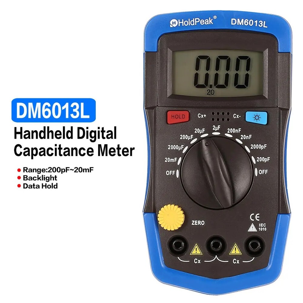 DM6013L Portable Handheld Digital Capacitance Capacitor Meter 1999 Counts Tester