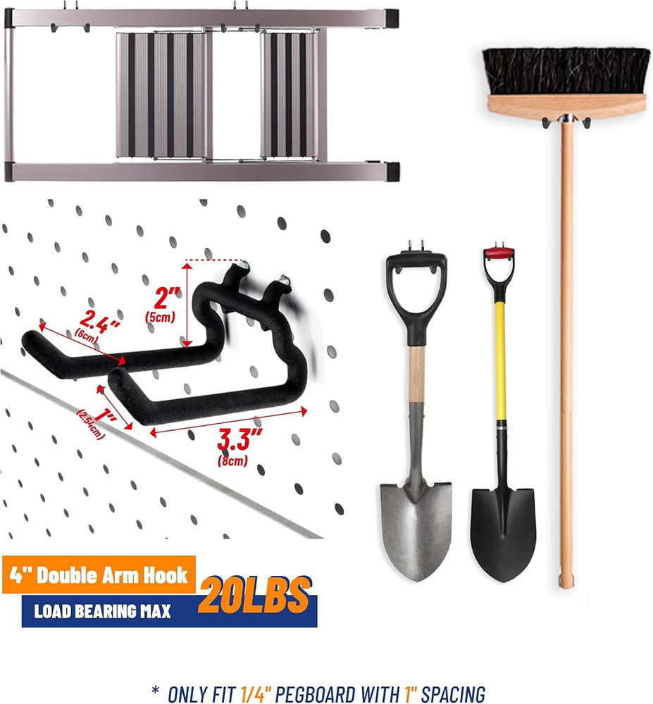 Peg Board Tool Utility Hooks Pegboard Accessories Assorories 10PC Black