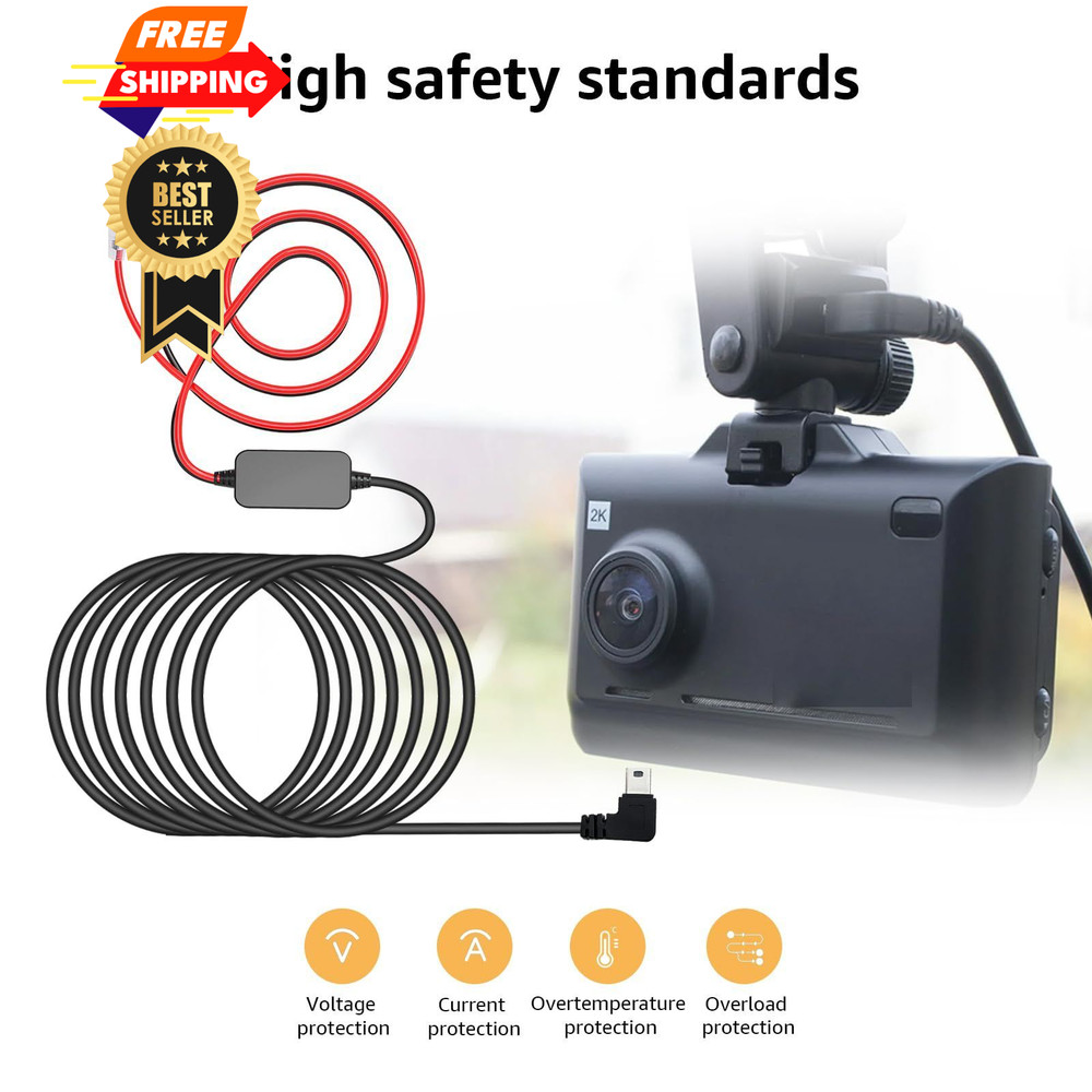 3-in-1 Hard Wire Kit USB-C & Micro/Mini USB Hardwire for Dash Cams 13ft