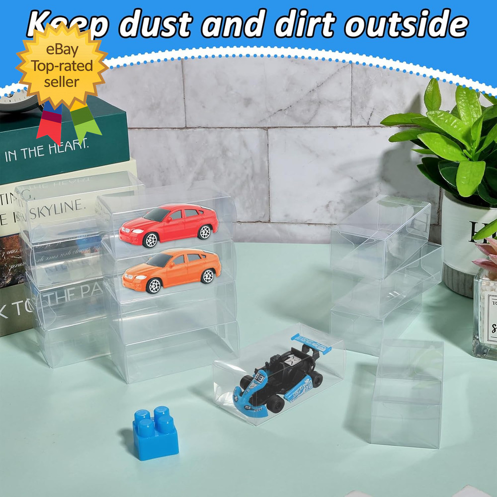120 PCS 1/64 Display Case for Model Car Clear Display Case,Storage Display Case