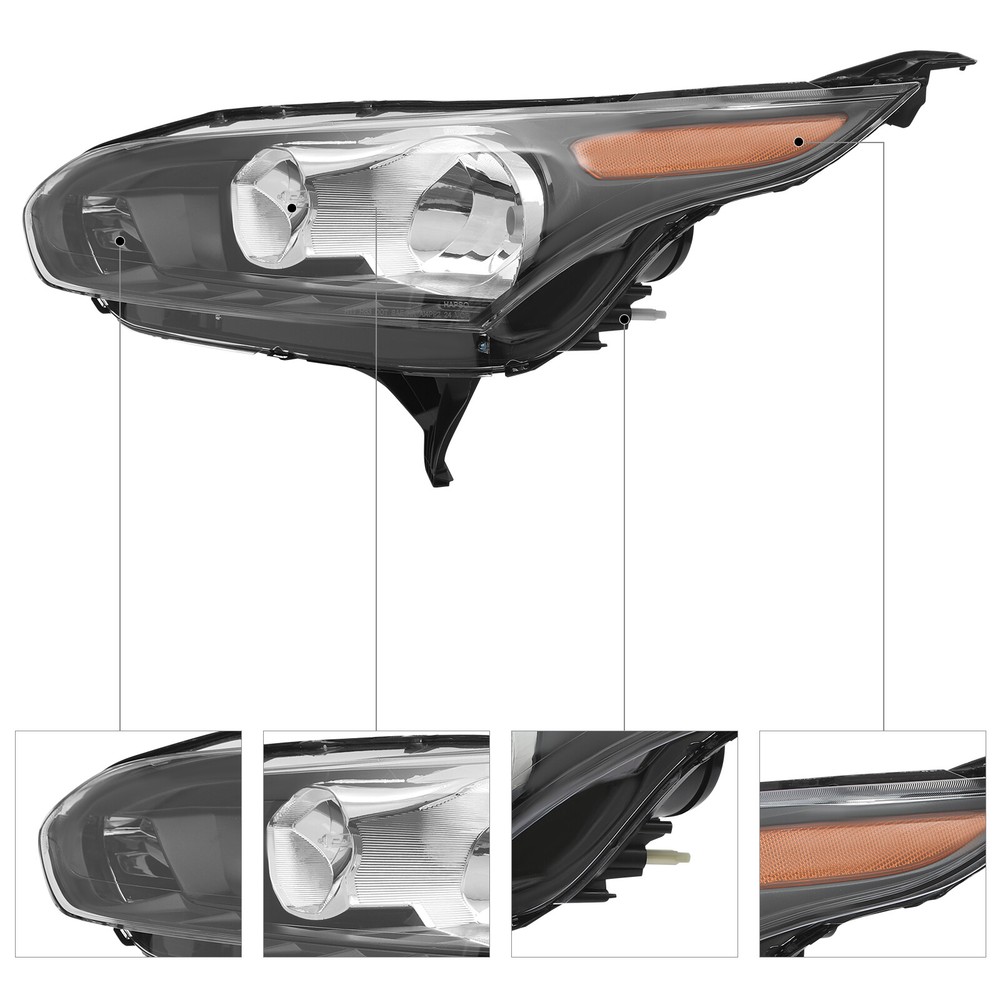 Halogen Headlight Driver Left Side Headlamp For Ford Transit Connect 2014-2018