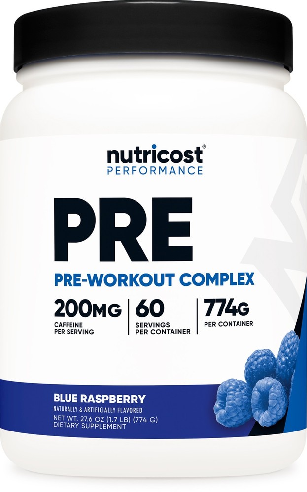 Nutricost Pre-Workout Complex Powder (Blue Raspberry) 60 Serivings