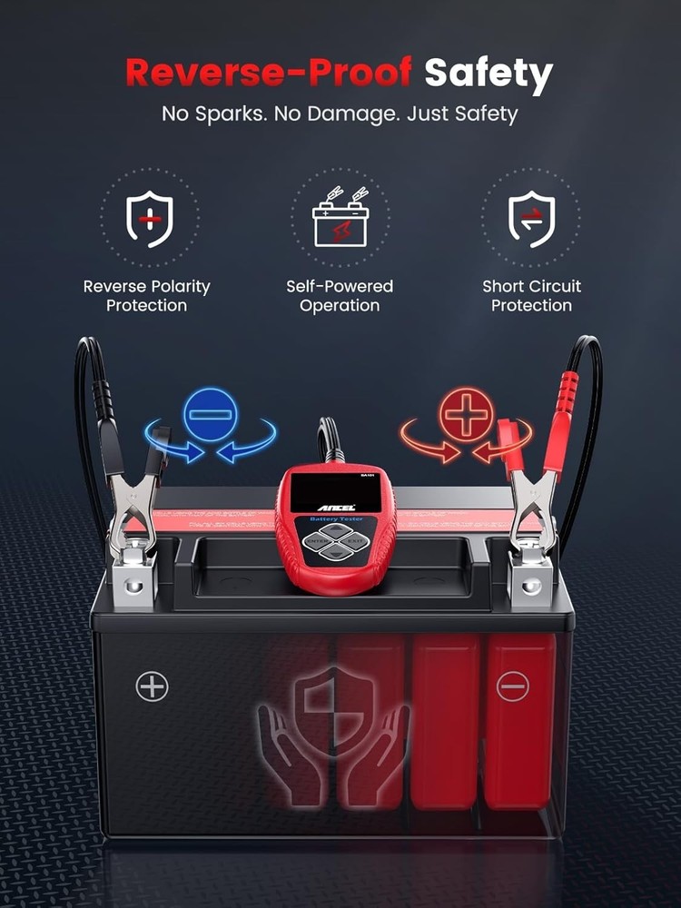Powerful 12V Automotive Battery Tester with Multi-Language Support