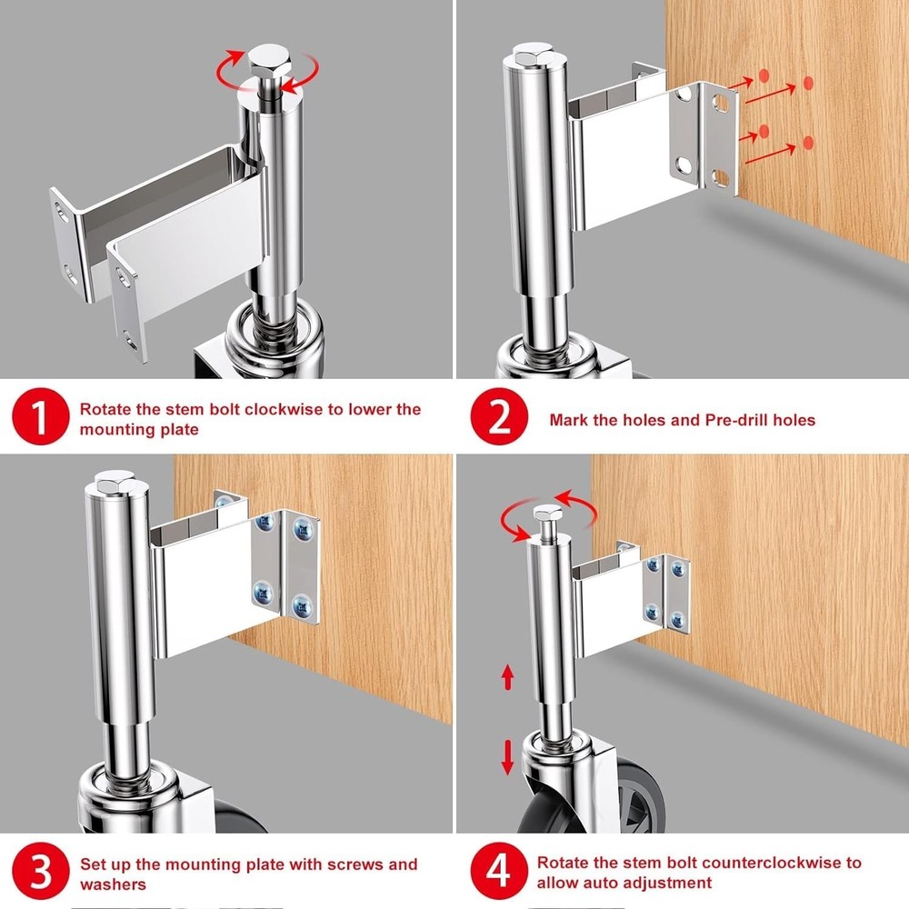 Spring Loaded Gate Casters 3” Heavy Duty Gate Caster Wheels with Hardware