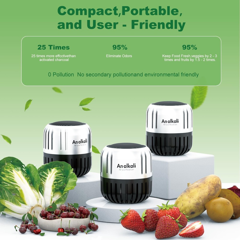 Fridge Deodorizer，4Pcs Refrigerator Deodorizer, Last for 10 Years Closet