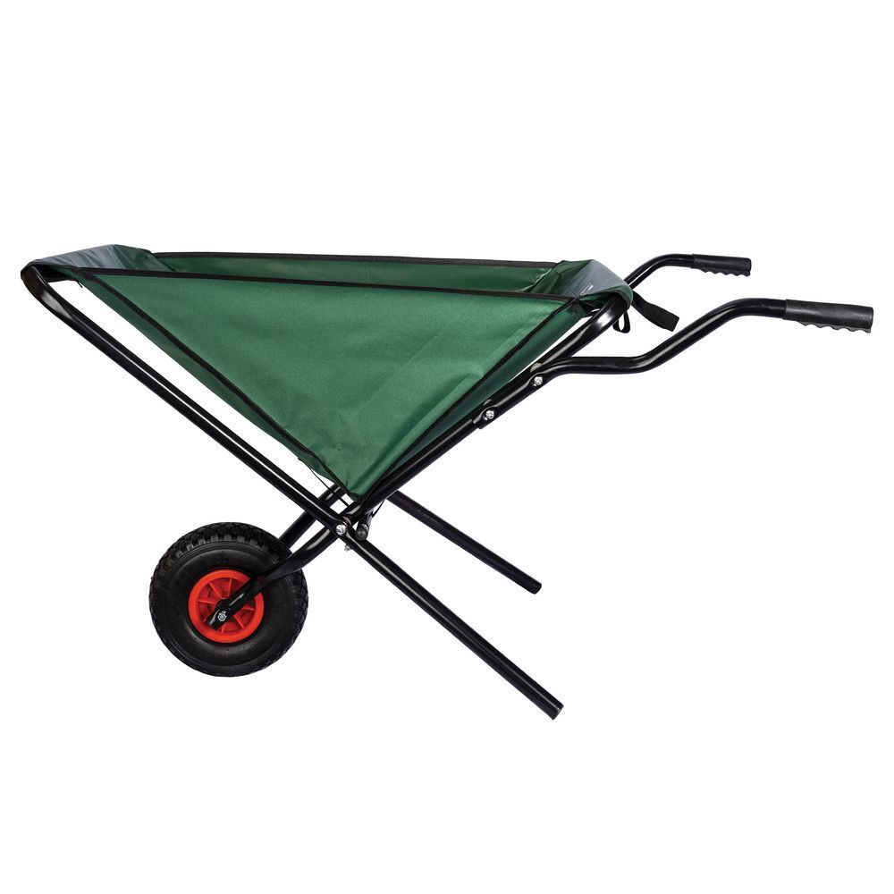 Dura-Tech Folding Wheelbarrow | Easy Maneuverability | 80 lb. Load Capacity