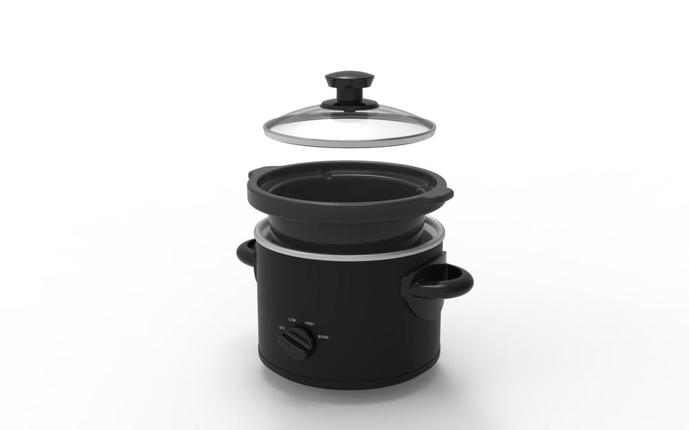 2 Quart Manual Slow Cooker, Durable Matte Black Finish