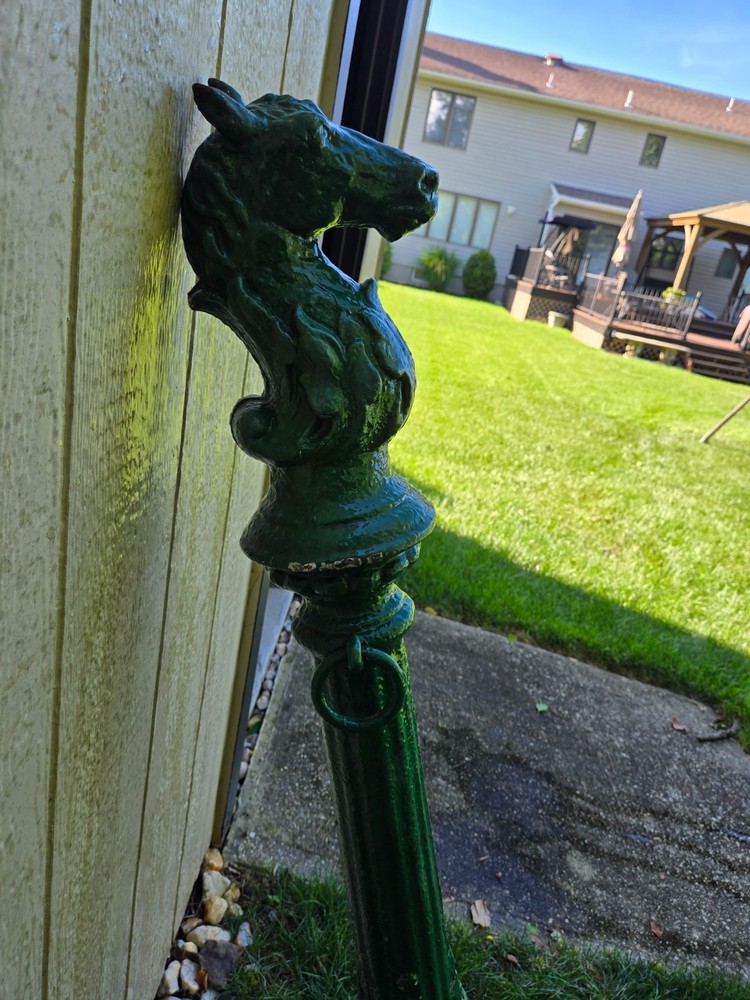 antique JW Fiske Hitching Post