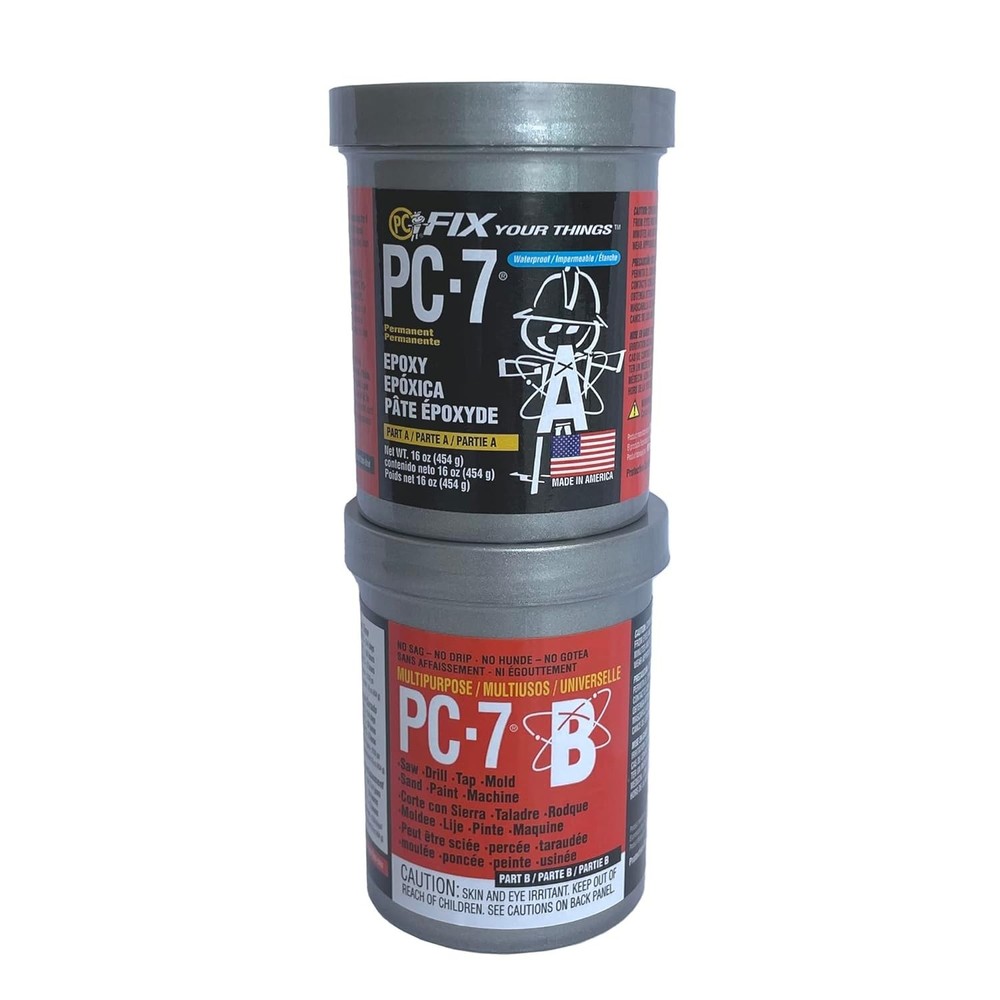 PC-7 Epoxy Adhesive Paste, Two-Part Heavy Duty, 1lb in Two Cans, Charcoal Gray