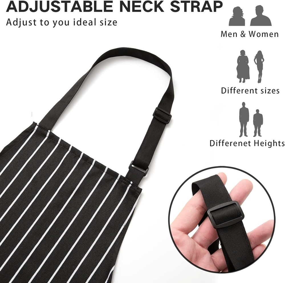 Gift-Ready 2 Pack Adjustable Chef Aprons - Stylish and Functional Design