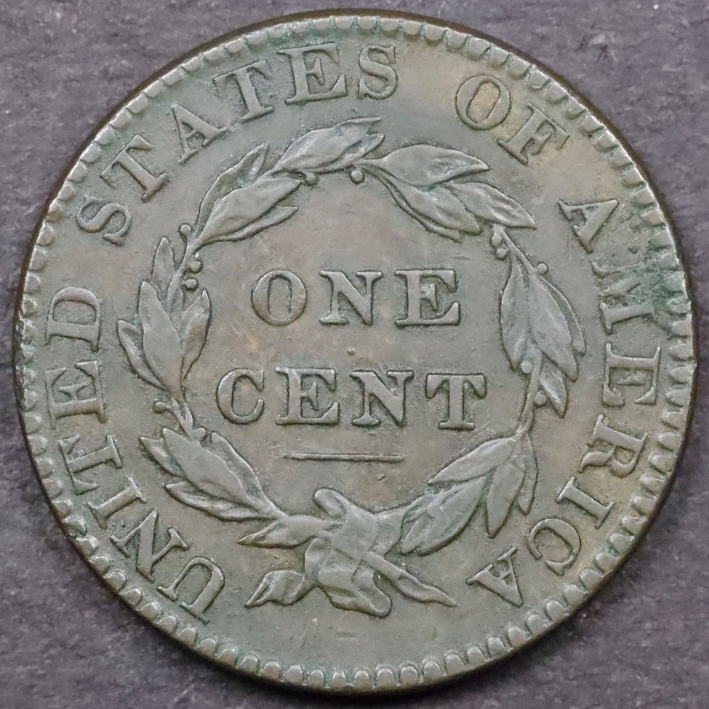 1822 1c Coronet Head Large Cent - VF
