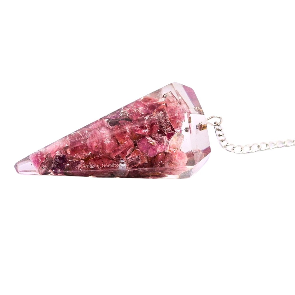 Rhodonite Orgone Crystal Pendulums