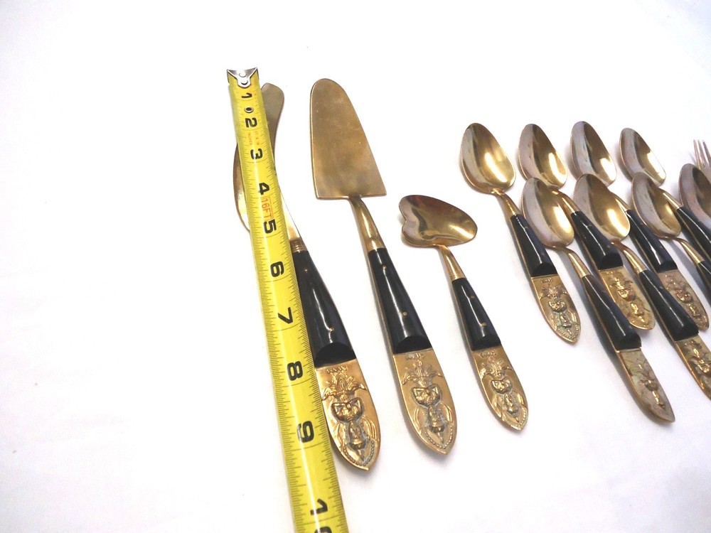 SIAM BRASS BRONZE FLATWARE 19-PIECES
