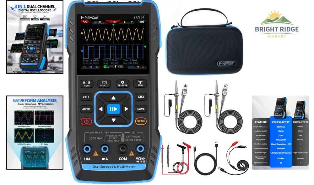Professional Handheld Oscilloscope with Signal Generator & Multi-Function Meter
